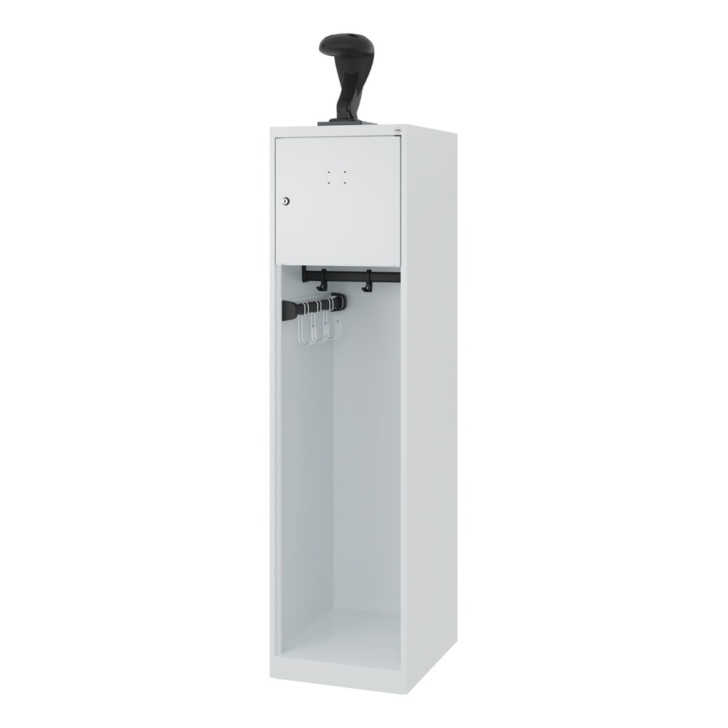 C+P Feuerwehrspind YOUNGSTER, Bodengleiter, 1 Abteil, HxBxT 1.530 x 400 x 500 mm, lichtgrau, mit Helmhalter Produktabbildung Nr. 5: C+P Feuerwehrspind YOUNGSTER, Bodengleiter, 1 Abteil, HxBxT 1.530 x 400 x 500 mm, lichtgrau, mit Helmhalter