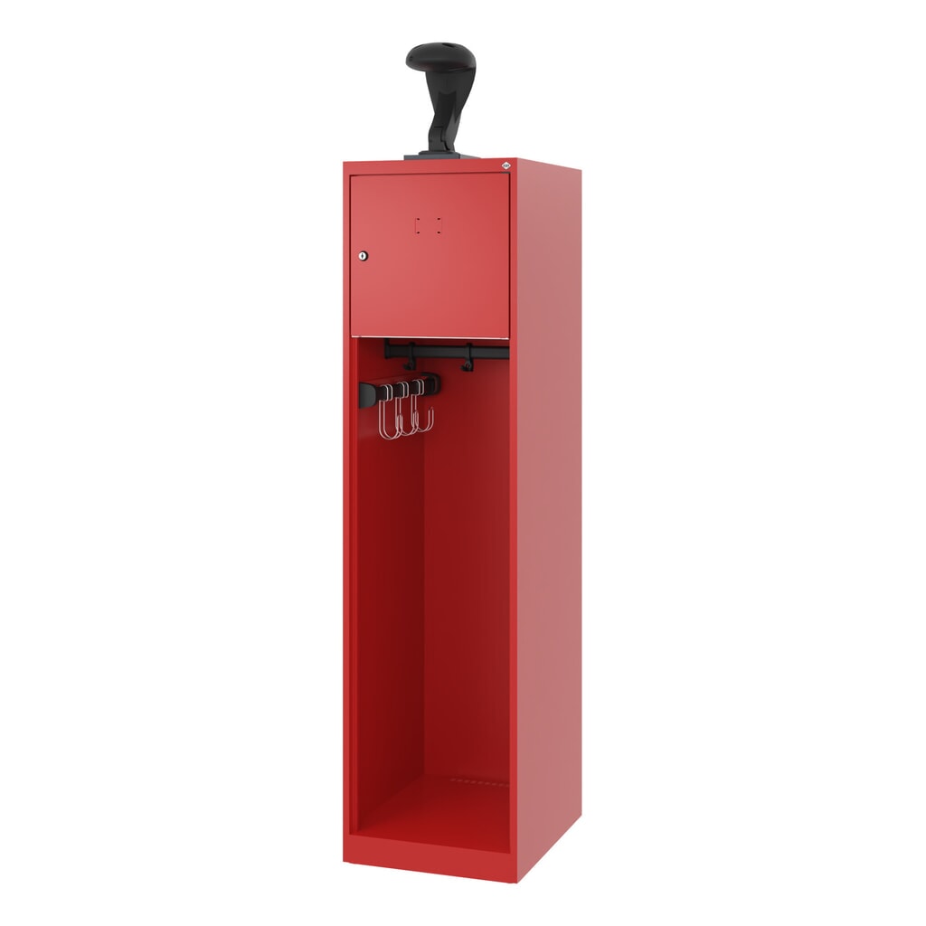Produktabbildung Nr. 5: C+P Feuerwehrspind YOUNGSTER, Bodengleiter, 1 Abteil, HxBxT 1.530 x 400 x 500 mm, feuerrot, mit Helmhalter