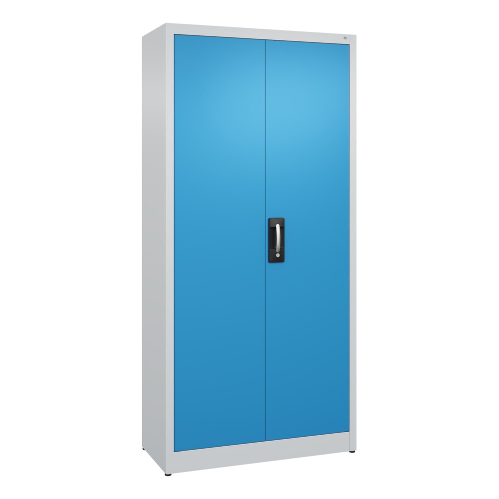 Produktabbildung: C+P Flügeltürenschrank, 5 OH, HxBxT 1.950 x 930 x 400 mm, lichtgrau, lichtblau