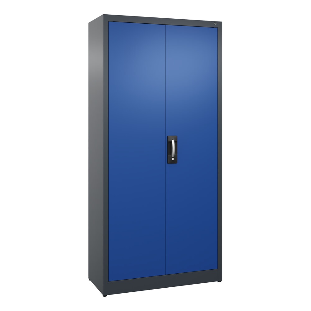 Produktabbildung: C+P Flügeltürenschrank, 5 OH, HxBxT 1.950 x 930 x 400 mm, anthrazitgrau, enzianblau
