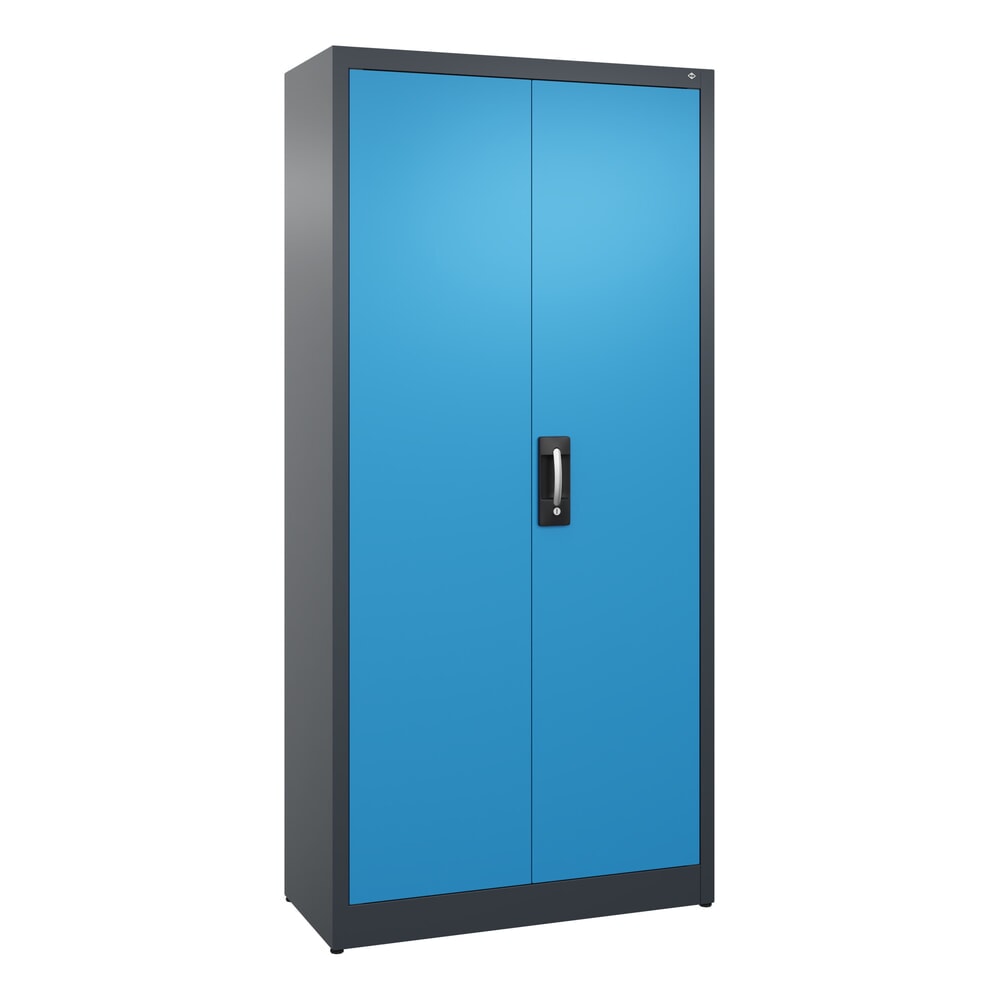 Produktabbildung: C+P Flügeltürenschrank, 5 OH, HxBxT 1.950 x 930 x 400 mm, anthrazitgrau, lichtblau