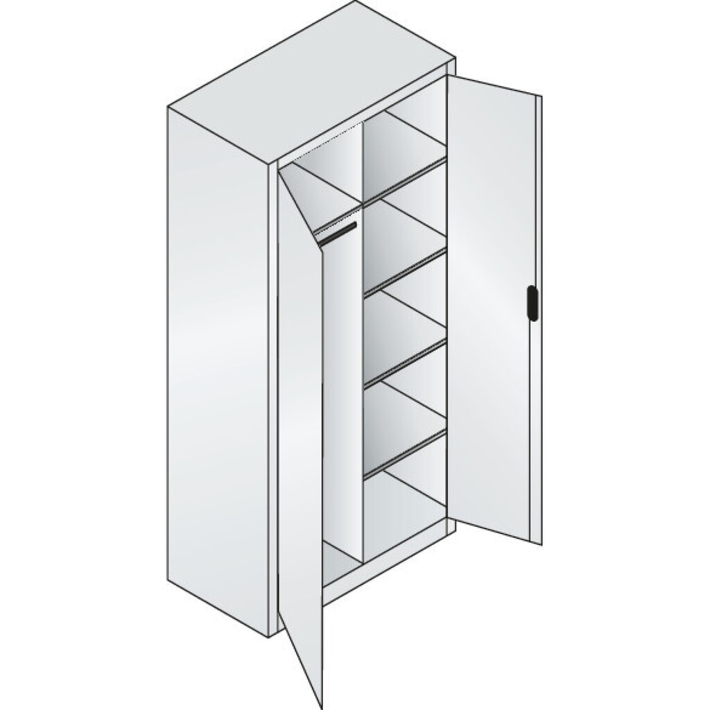Produktabbildung Nr. 2: C+P Putzmittelschrank 6 Fächer + Kleiderstange, HxBxT 1.950 x 930 x 500 mm, anthrazitgrau, anthrazitgrau
