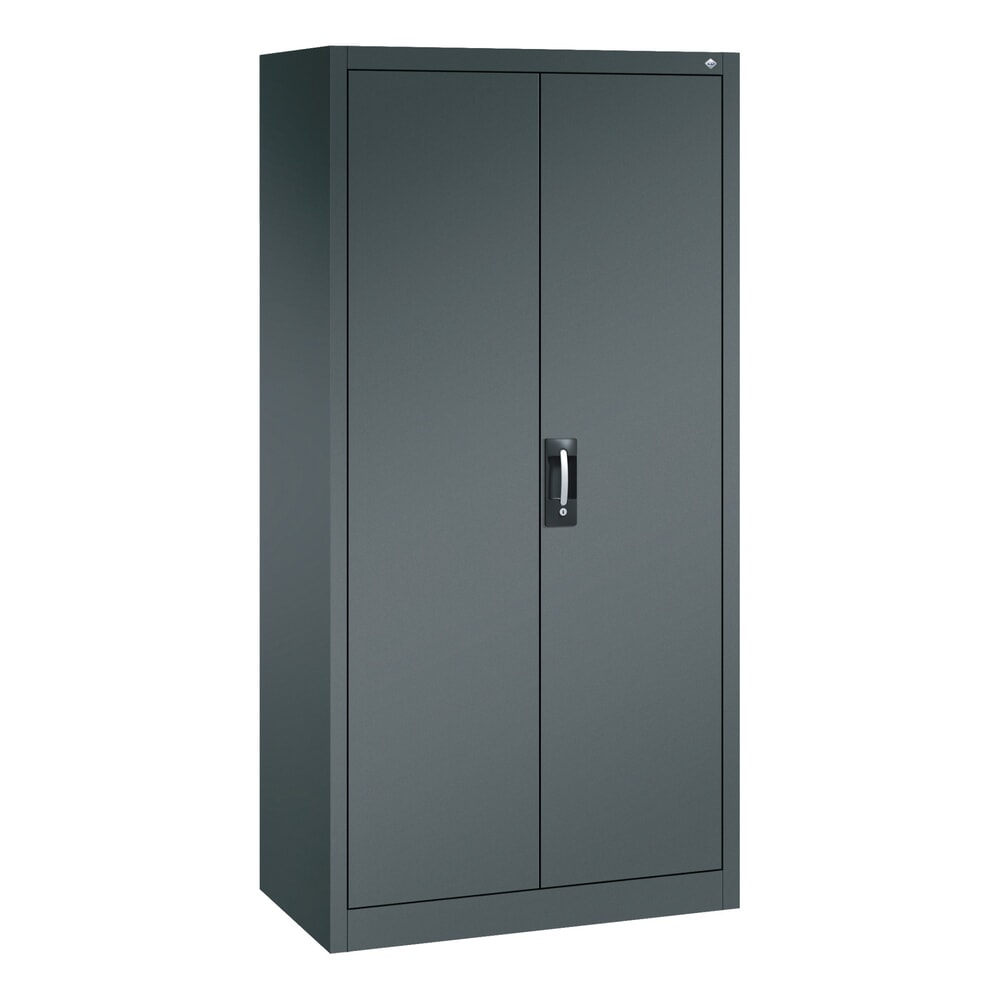 Produktabbildung: C+P Putzmittelschrank 6 Fächer + Kleiderstange, HxBxT 1.950 x 930 x 500 mm, anthrazitgrau, anthrazitgrau