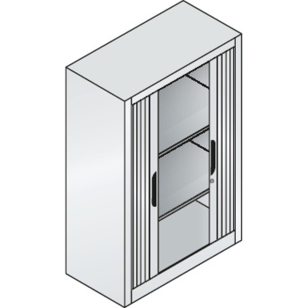 C+P Rollladenschrank, 3 OH, Breite 800 mm, lichtgrau Produktabbildung Nr. 4: C+P Rollladenschrank, 3 OH, Breite 800 mm, lichtgrau