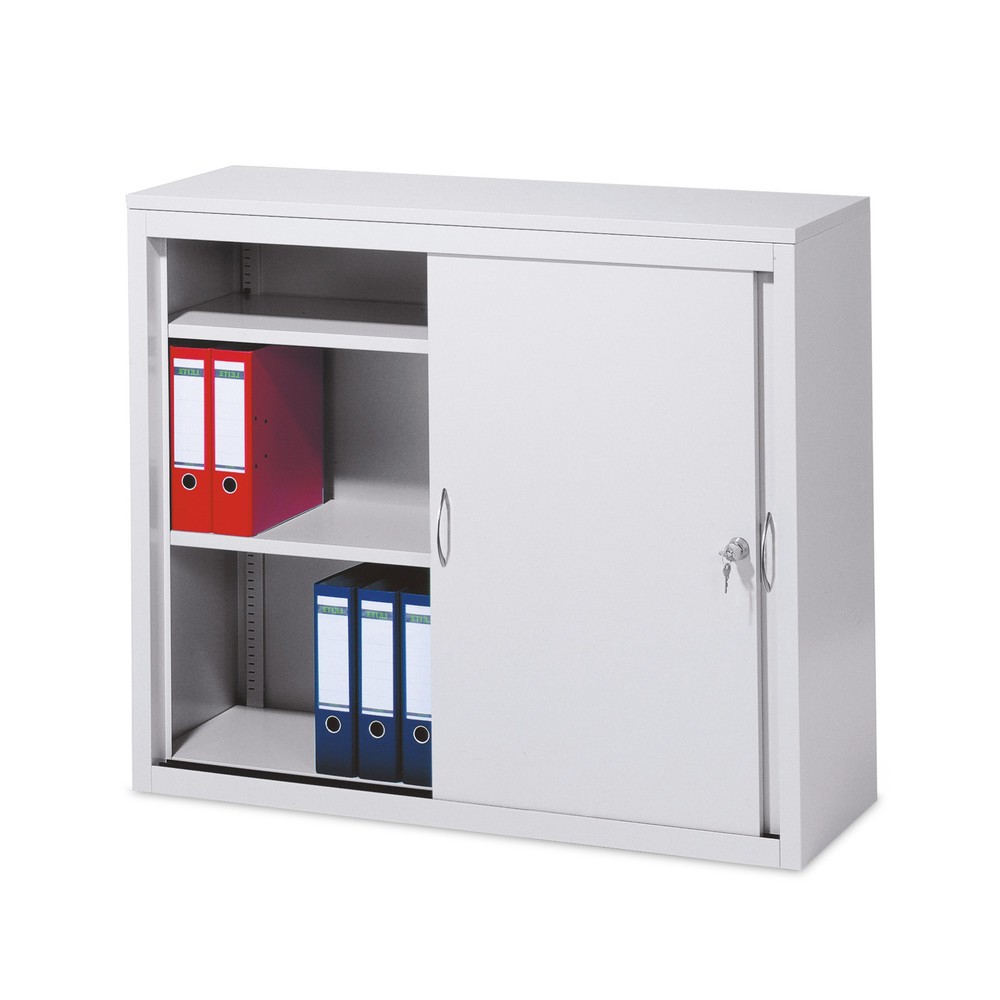Produktabbildung: C+P Schiebetürenschrank, HxBxT 1.025 x 1.200 x 400 mm, lichtgrau, lichtgrau, hellgrau