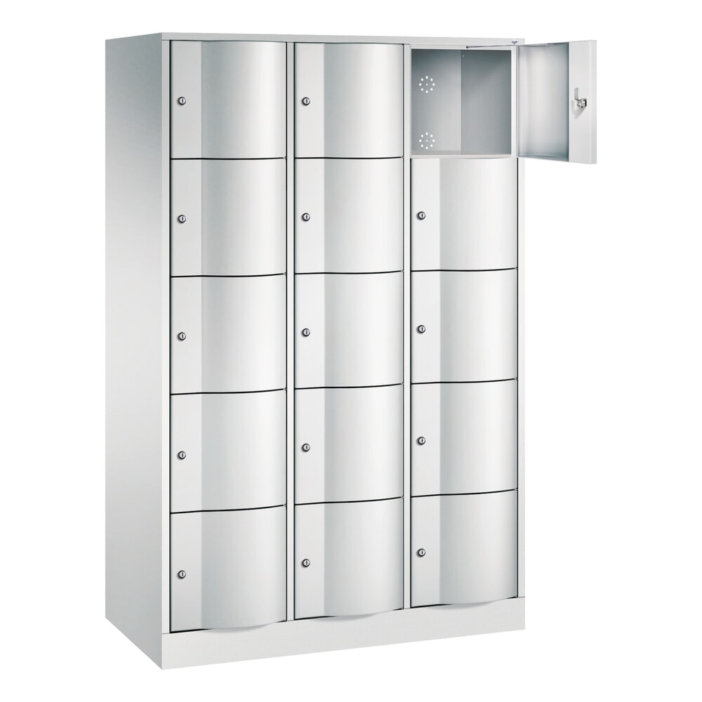 Produktabbildung Nr. 2: C+P Schliessfachschrank mit 'rabaukensicheren' Türen, 3 x 5 Fächer, HxBxT 1.950 x 1.150 x 540 mm, lichtgrau, lichtgrau
