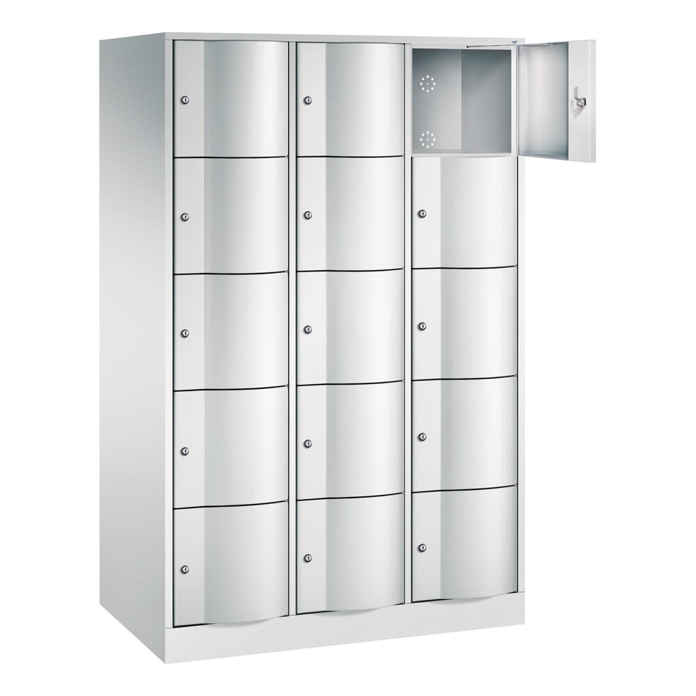 Produktabbildung Nr. 2: C+P Schliessfachschrank mit 'rabaukensicheren' Türen, 3 x 5 Fächer, HxBxT 1.950 x 1.150 x 640 mm, lichtgrau, lichtgrau