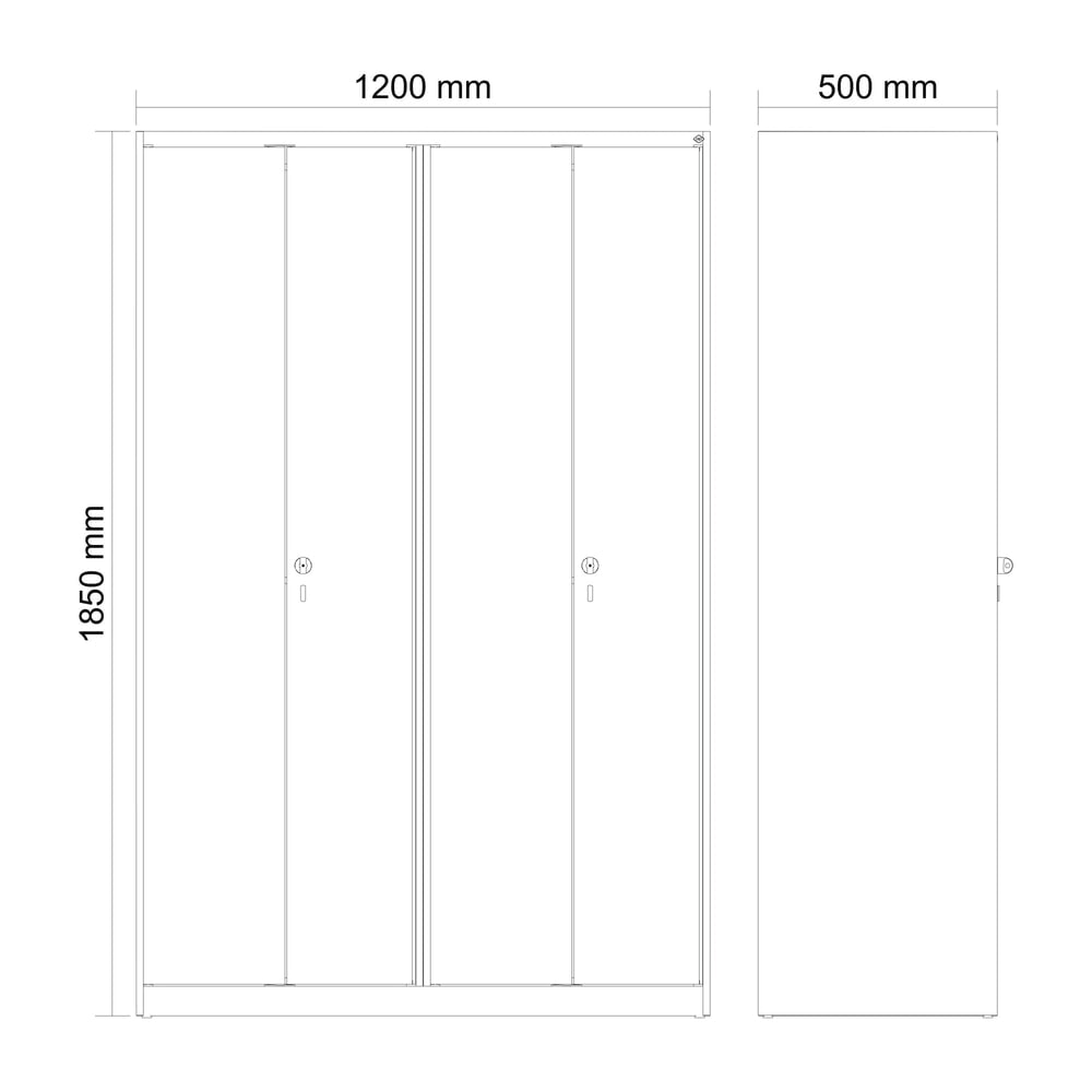 Produktabbildung Nr. 8: C+P Schwarz-Weiss-Spind Classic PLUS, 4 Abteile, HxBxT 1.850 x 1.200 x 500 mm, lichtgrau, anthrazitgrau, Zylinderschloss