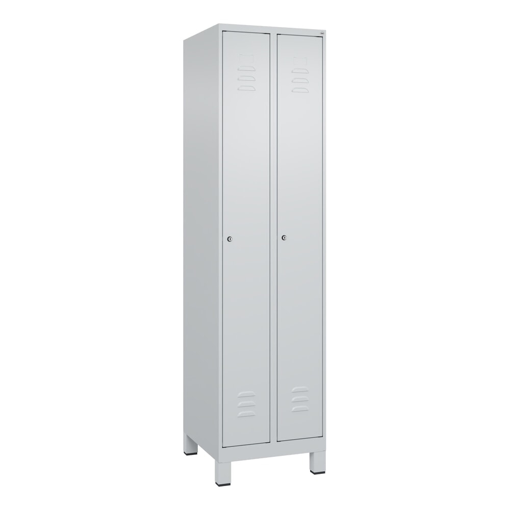 Produktabbildung Nr. 9: C+P Spind Classic PLUS, Füsse, 2 Abteile, HxBxT 1.950 x 500 x 500 mm, lichtgrau, lichtgrau, Zylinderschloss, ohne Mitteltrennwand