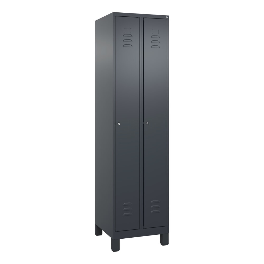 Produktabbildung Nr. 9: C+P Spind Classic PLUS, Füsse, 2 Abteile, HxBxT 1.950 x 500 x 500 mm, anthrazitgrau, anthrazitgrau, Zylinderschloss, ohne Mitteltrennwand