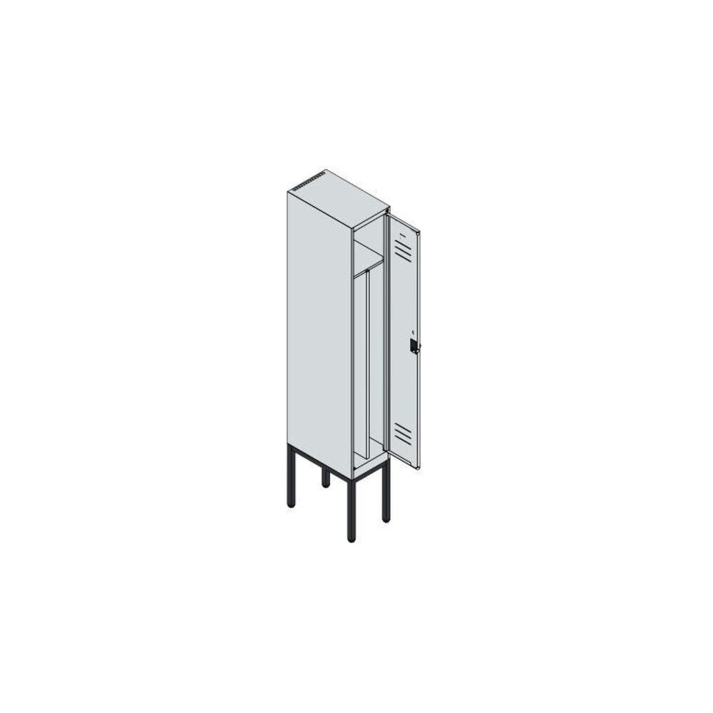 Produktabbildung Nr. 8: C+P Spind Classic PLUS, Gestell, 1 Abteil, HxBxT 2.120 x 300 x 500 mm, lichtgrau, enzianblau, für Vorhängeschloss, mit Mitteltrennwand