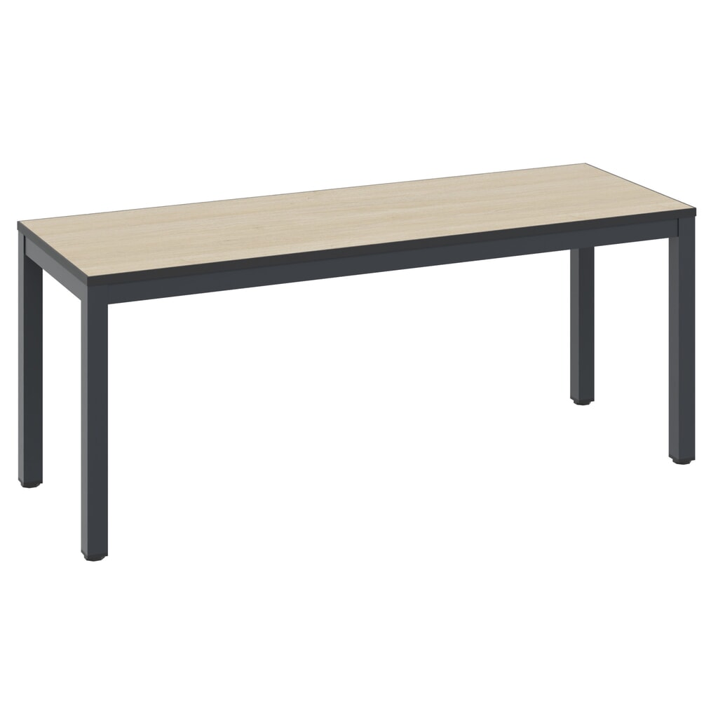 Produktabbildung: C+P Umkleidebank Basic Plus, Länge 1.000 mm, schwarzgrau/Eiche Sereno