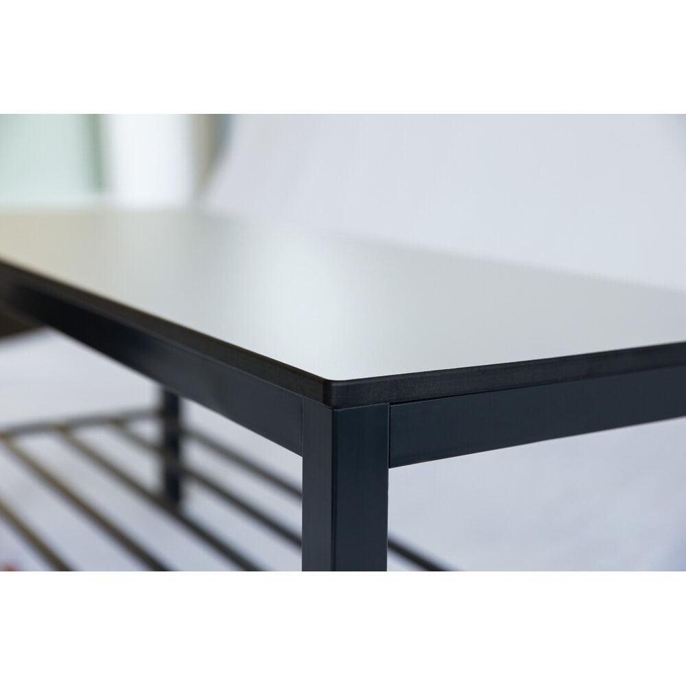 Produktabbildung Nr. 2: C+P Umkleidesitzbank Basic Plus, Länge 1.960 mm, doppelseitig, mit Rückenlehne, schwarzgrau/weiss