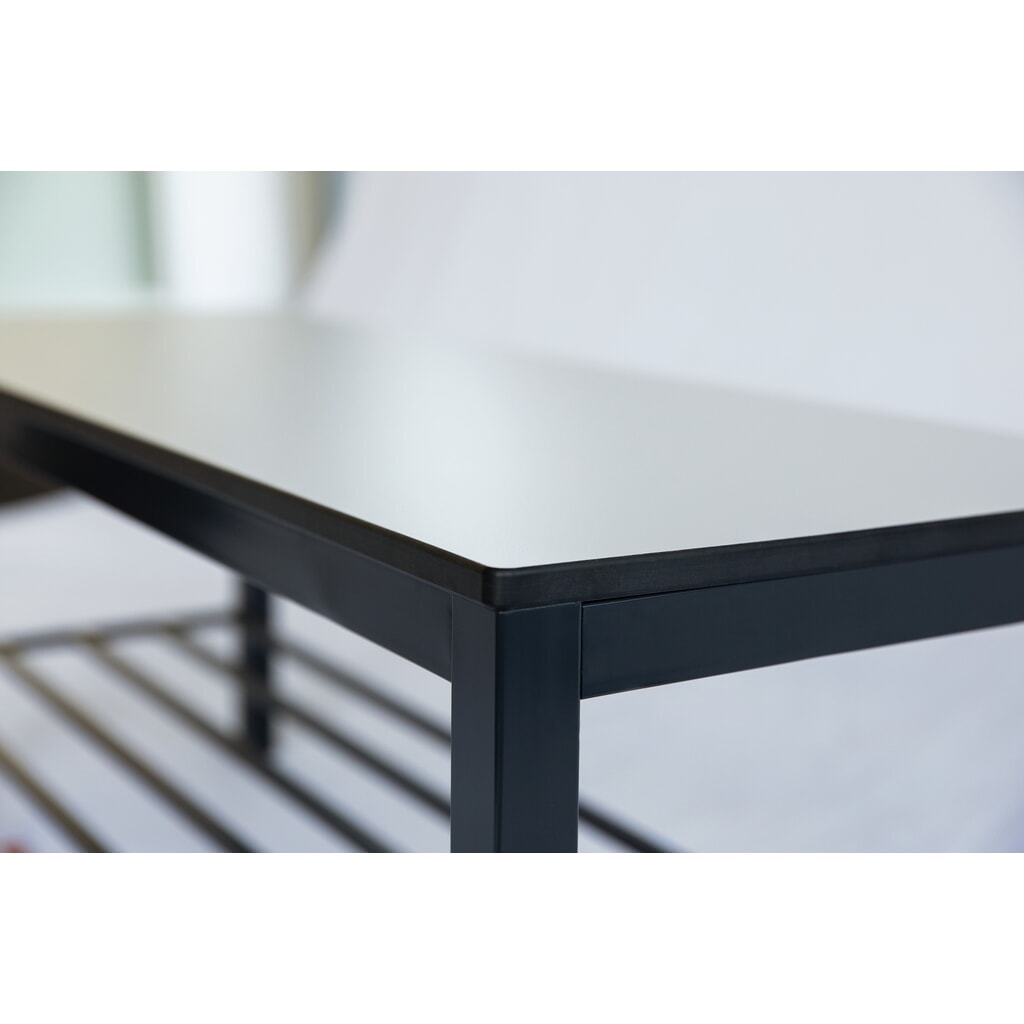 Produktabbildung Nr. 2: C+P Umkleidebank Basic Plus, Länge 1.500 mm, einseitig, mit Rückenlehne, schwarzgrau/weiss