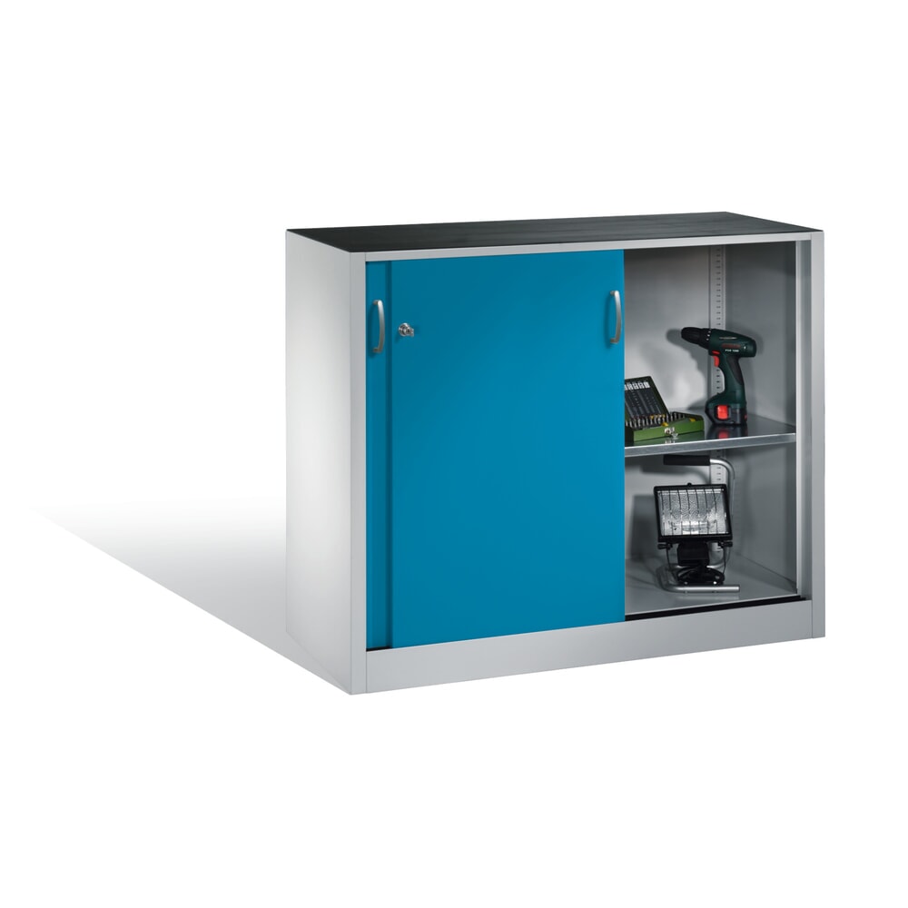 Produktabbildung Nr. 5: C+P Werkstatt-Beistellschrank mit 1 Fachboden, HxBxT 1.000 x 1.200 x 400 mm, lichtgrau, lichtblau