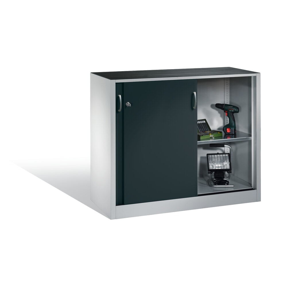 Produktabbildung Nr. 5: C+P Werkstatt-Beistellschrank mit 1 Fachboden, HxBxT 1.000 x 1.200 x 400 mm, lichtgrau, anthrazitgrau
