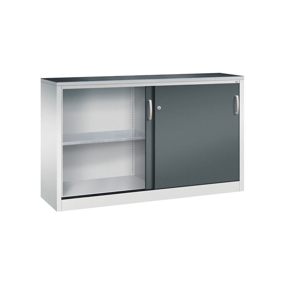 Produktabbildung Nr. 4: C+P Werkstatt-Beistellschrank mit 2 Fachböden, HxBxT 1.000 x 1.600 x 400 mm, Trennwand, lichtgrau, anthrazitgrau