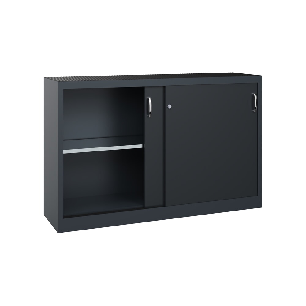 Produktabbildung Nr. 4: C+P Werkstatt-Beistellschrank mit 2 Fachböden, HxBxT 1.000 x 1.600 x 400 mm, Trennwand, anthrazitgrau, schwarzgrau