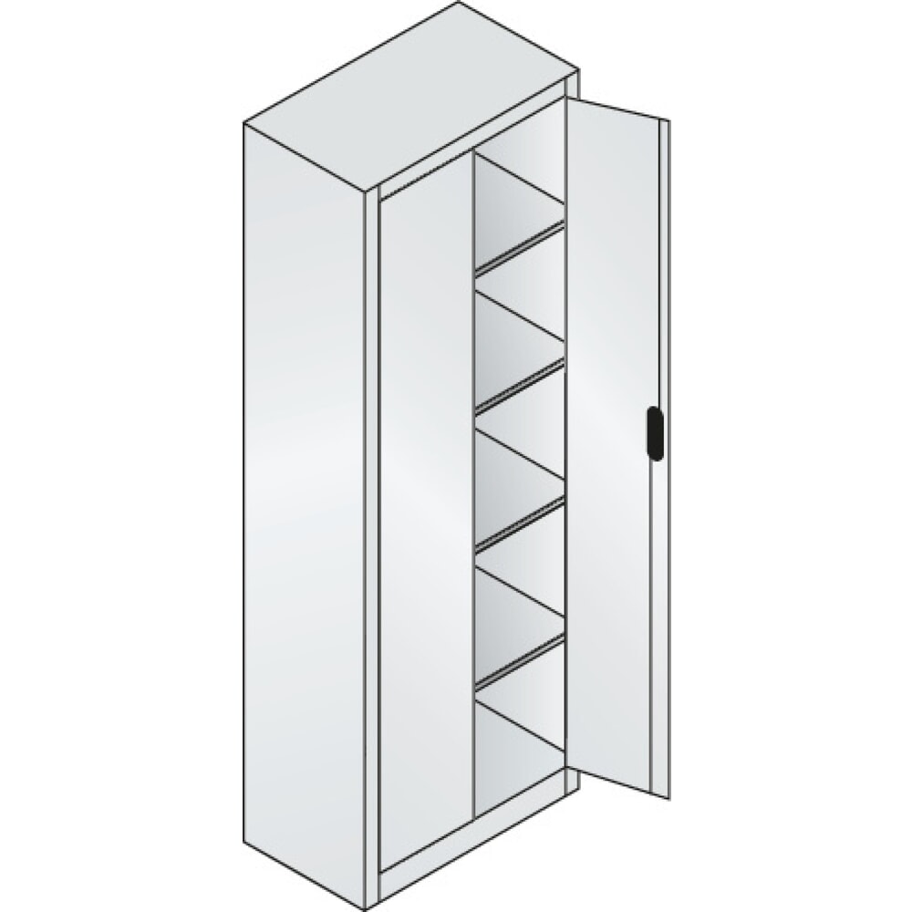 Produktabbildung Nr. 4: C+P Werkstatt-Flügeltürschrank mit 4 Fachböden, HxBxT 1.950 x 800 x 400 mm, anthrazitgrau, rubinrot