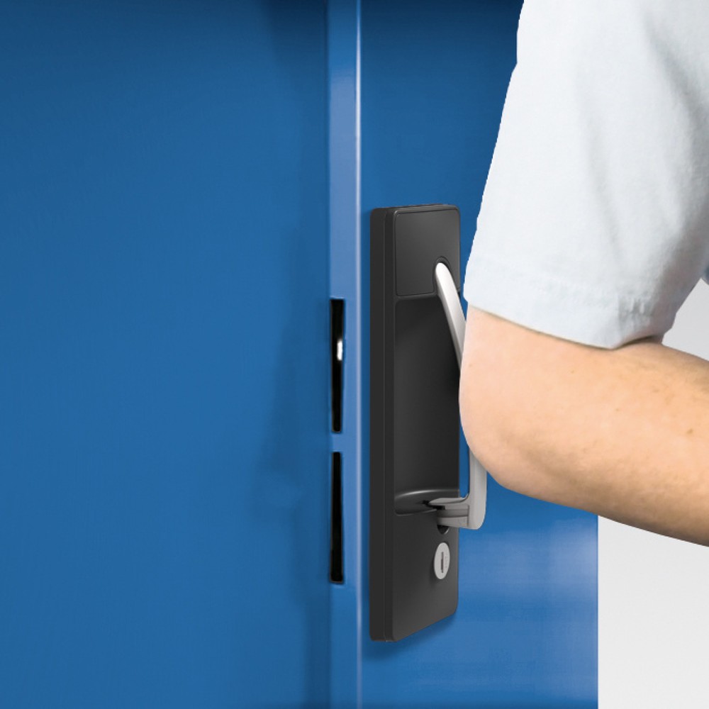 Produktabbildung Nr. 5: C+P Werkstatt-Flügeltürschrank mit 4 Fachböden, HxBxT 1.950 x 800 x 400 mm, anthrazitgrau, rubinrot