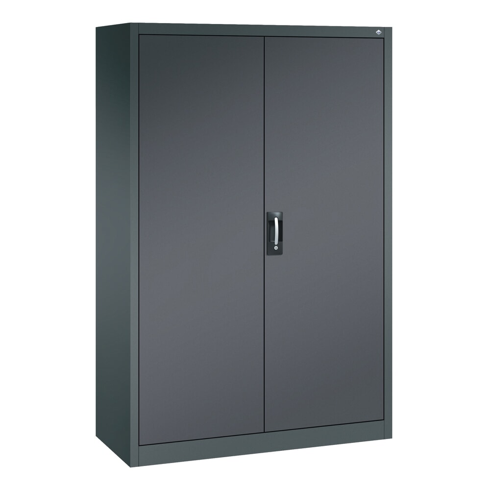Produktabbildung: C+P Werkstatt-Flügeltürschrank mit Mittelwand + 8 Fachböden, HxBxT 1.950 x 1.200 x 500 mm, anthrazitgrau, schwarzgrau