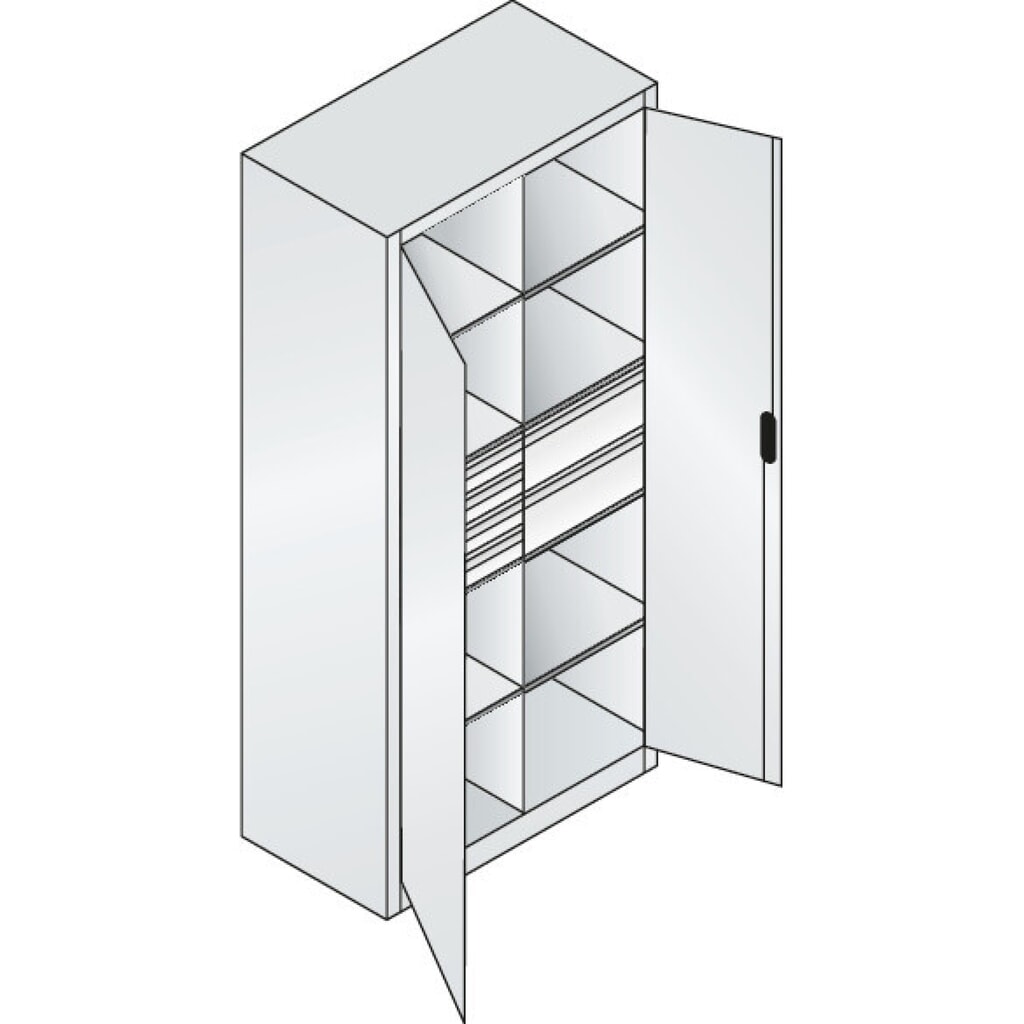 Produktabbildung Nr. 6: C+P Werkzeugschrank, Schubladen 4x86 + 4x174 mm, 6 Böden, Breite 930 mm, lichtgrau, lichtblau