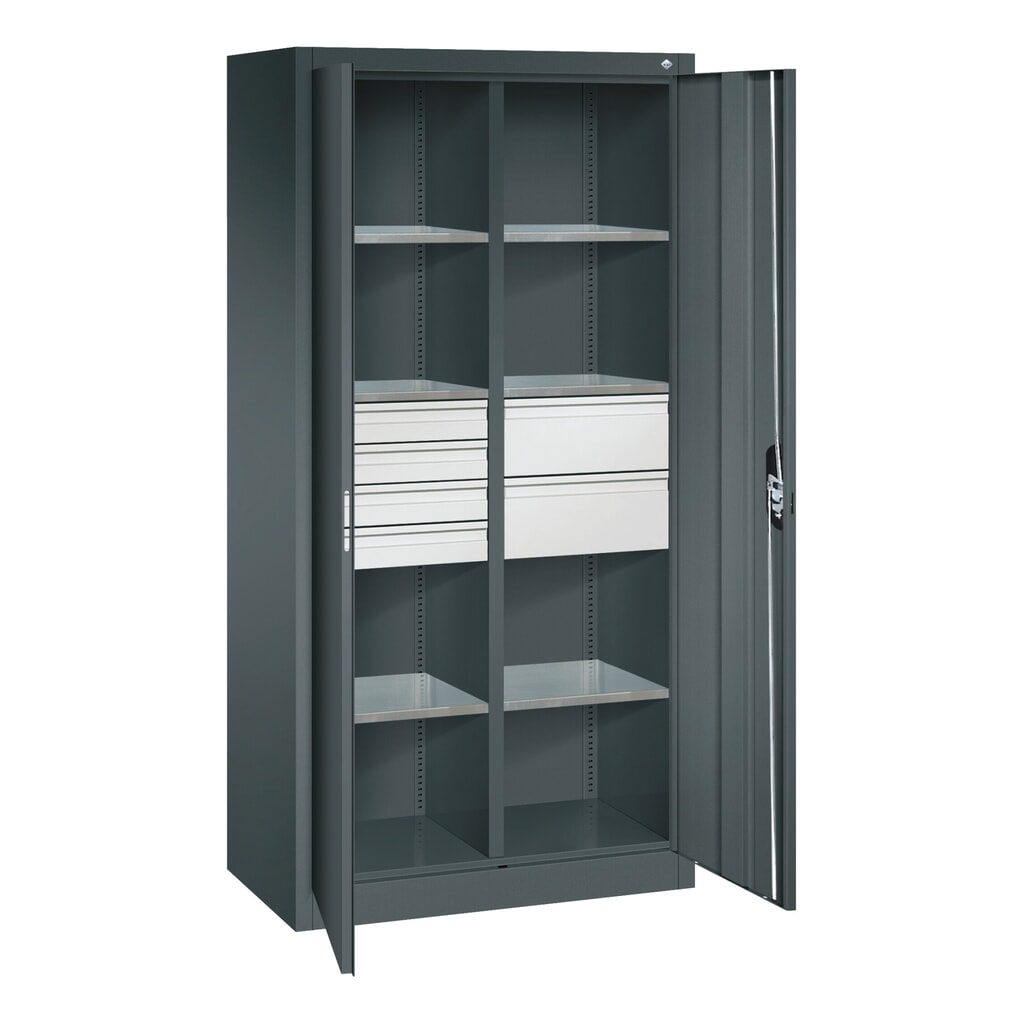 Produktabbildung Nr. 7: C+P Werkzeugschrank, Schubladen 4x86 + 4x174 mm, 6 Böden, Breite 930 mm, anthrazitgrau, lichtblau