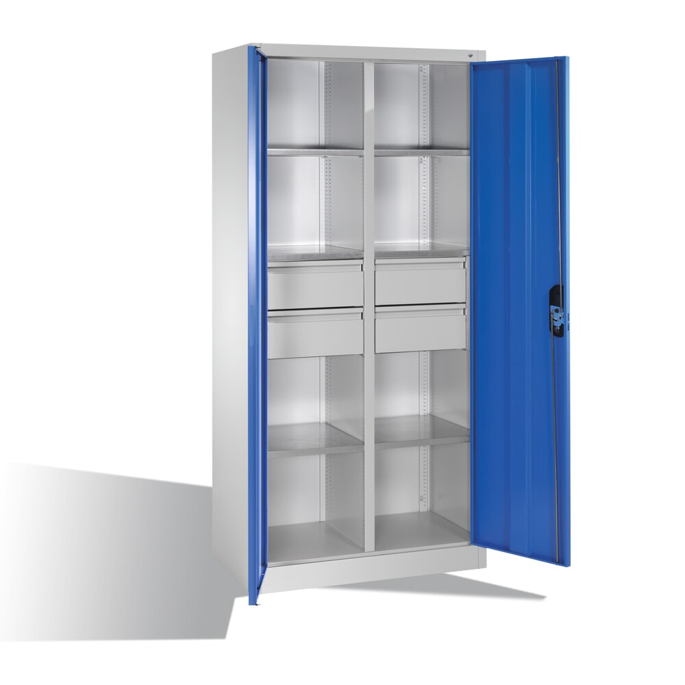 Produktabbildung Nr. 9: C+P Werkzeugschrank, Schubladen 4x174 mm, 6 Böden, Breite 930 mm, lichtgrau, enzianblau