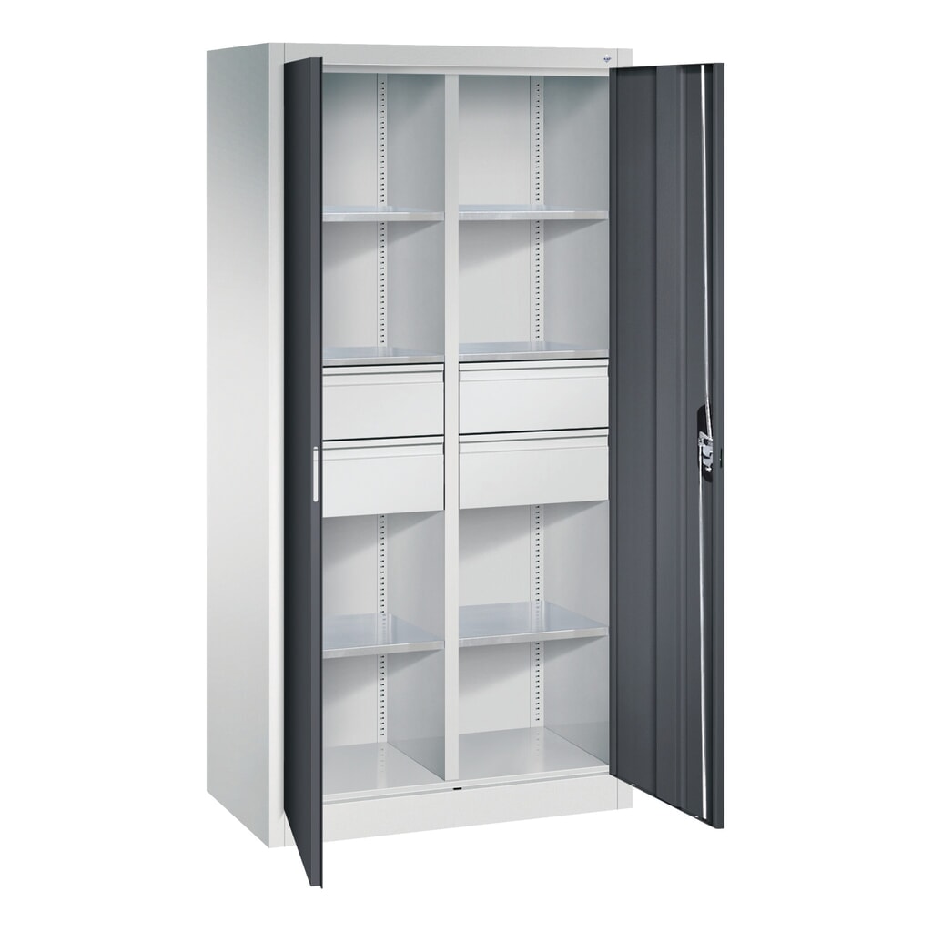 Produktabbildung Nr. 9: C+P Werkzeugschrank, Schubladen 4x174 mm, 6 Böden, Breite 930 mm, lichtgrau, schwarzgrau