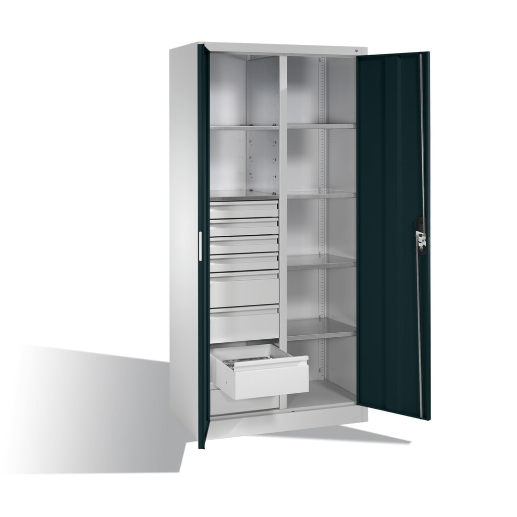 Produktabbildung Nr. 10: C+P Werkzeugschrank, Schubladen 4x86 + 4x174 mm, 6 Böden, Breite 930 mm, lichtgrau, anthrazitgrau