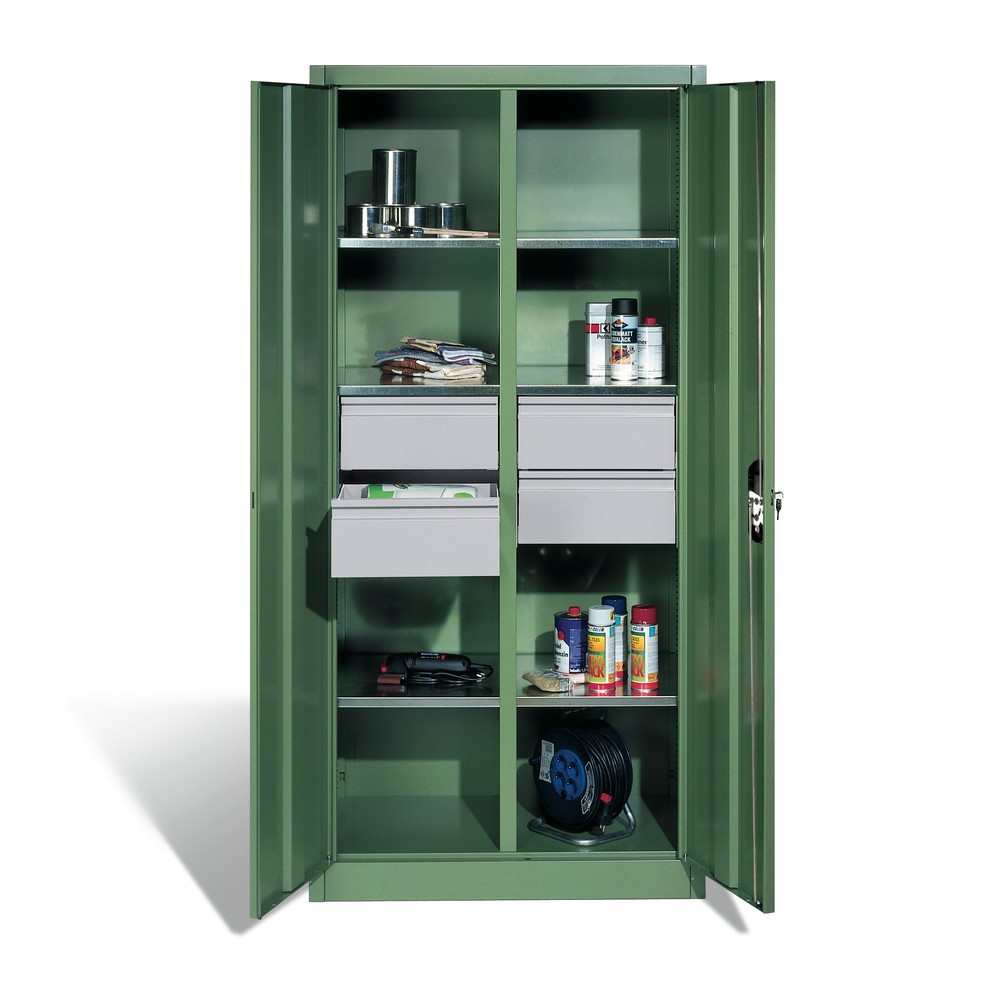 Produktabbildung Nr. 4: C+P Werkzeugschrank, Schubladen 4x174 mm, 6 Böden, Breite 930 mm, lichtgrau, enzianblau