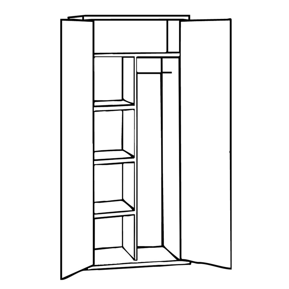 Produktabbildung Nr. 2: CEHA Kleiderspind, inkl. Kleiderstange, Hutboden u. 3 Fachböden, 4,5 OH, HxBxT 1.800 x 800 x 380 mm
