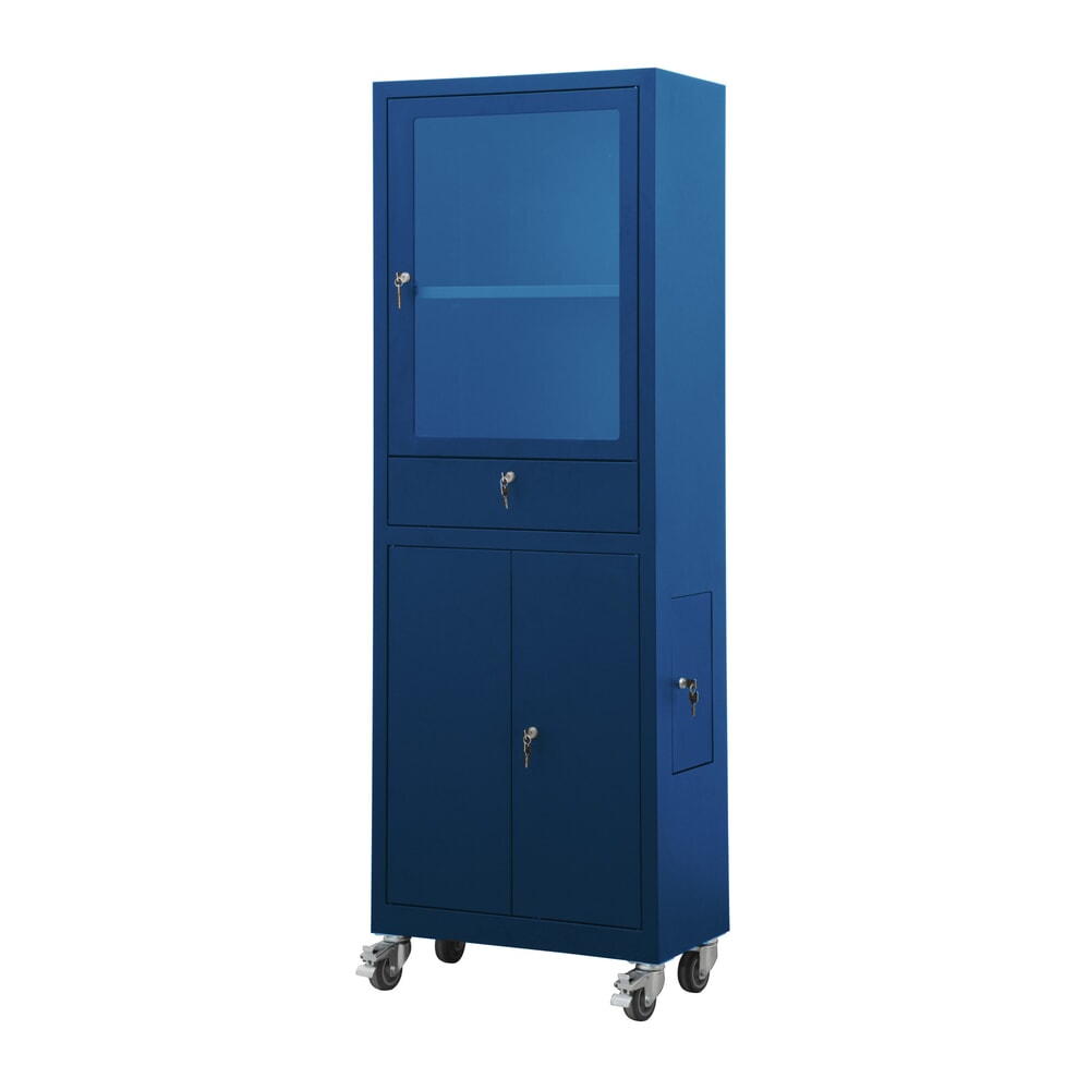 Produktabbildung: CEHA Mobiler Computerschrank HCS-1, HxBxT 1.750 x 650 x 550 mm, enzianblau