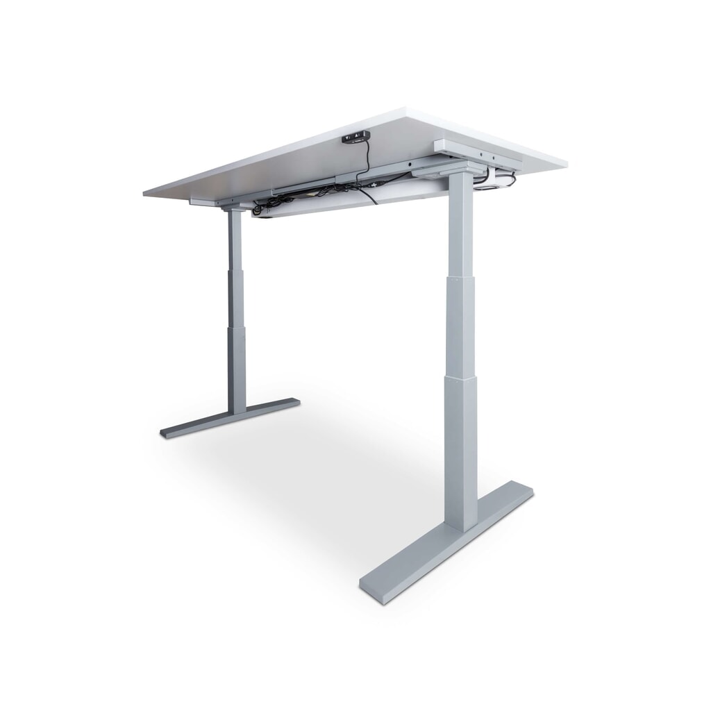 CEHA elektrisch höhenverstellbarer Schreibtisch, kratzfeste Oberfläche, HxBxT 610-1.250 x 1.600 x 800 mm, grau/weiss Produktabbildung Nr. 2: CEHA elektrisch höhenverstellbarer Schreibtisch, kratzfeste Oberfläche, HxBxT 610-1.250 x 1.600 x 800 mm, grau/weiss