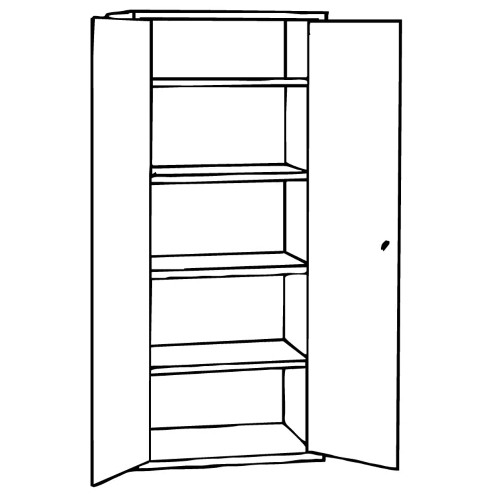 Produktabbildung Nr. 2: CEHA Flügeltürenschrank HF-ST, 5 OH, HxBxT 1.950 x 920 x 420 mm, verzinkte Fachböden, lichtgrau