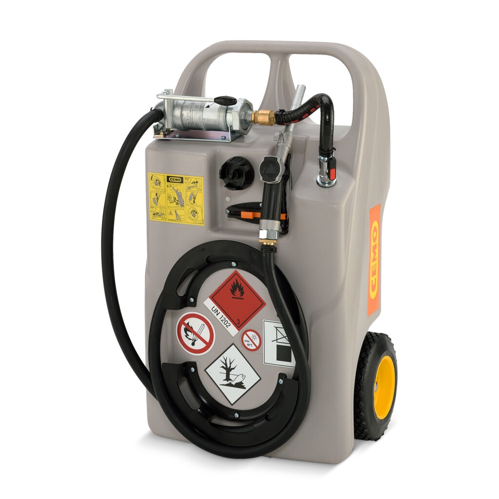 CEMO Diesel-Trolley, 60 l, mit Handpumpe und Zapfventil Produktabbildung: CEMO Diesel-Trolley, 60 l, mit Handpumpe und Zapfventil