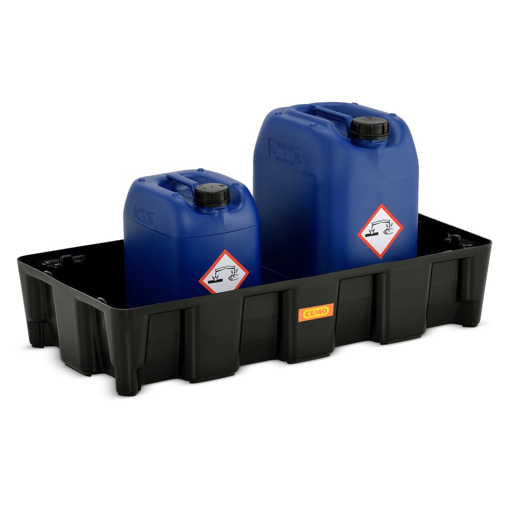 CEMO Kleingebinde-/Laborwanne aus PE, Auffangvolumen 35 l Produktabbildung Nr. 2: CEMO Kleingebinde-/Laborwanne aus PE, Auffangvolumen 35 l