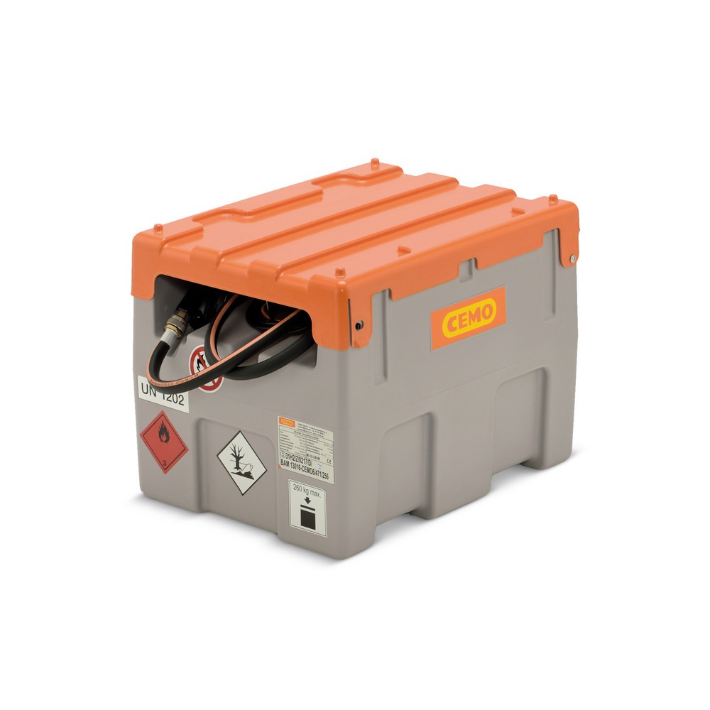 Produktabbildung: Mobile Diesel-Tankanlage CEMO mit ADR-Zulassung, 200 l, 25l/min, mit Klappdeckel