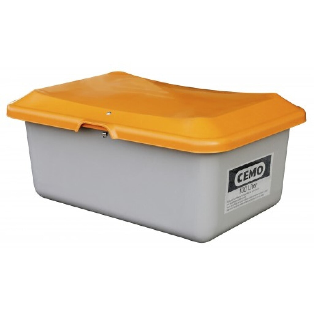 CEMO Streugutbehälter, grau/orange, 100 Liter Produktabbildung: CEMO Streugutbehälter, grau/orange, 100 Liter