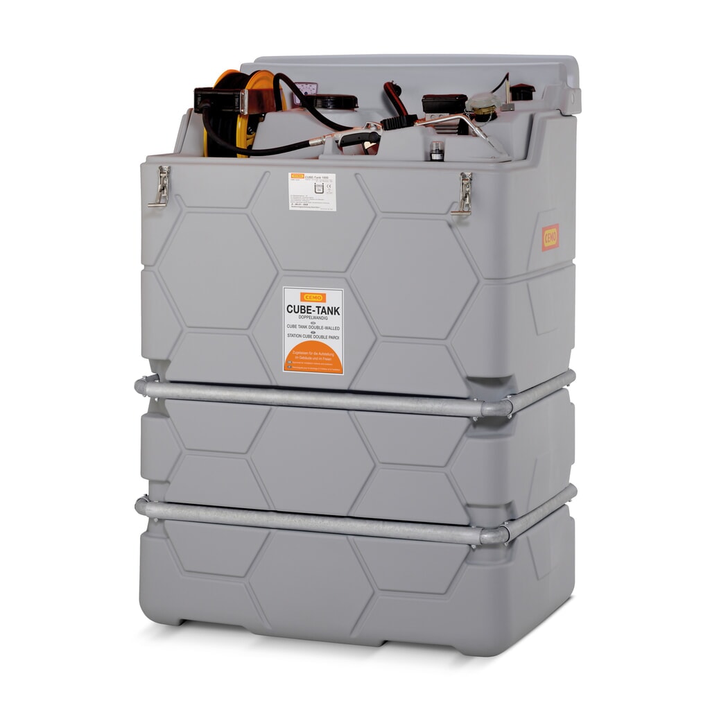 Produktabbildung: CEMO Tankanlage CUBE Indoor Premium für Schmierstoffe, 1.500 Liter