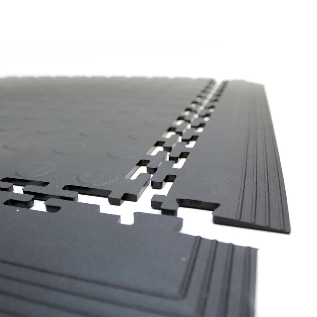 Produktabbildung: COBA PVC-Bodenfliese, Noppenoptik, BxL 500 x 500 mm, schwarz