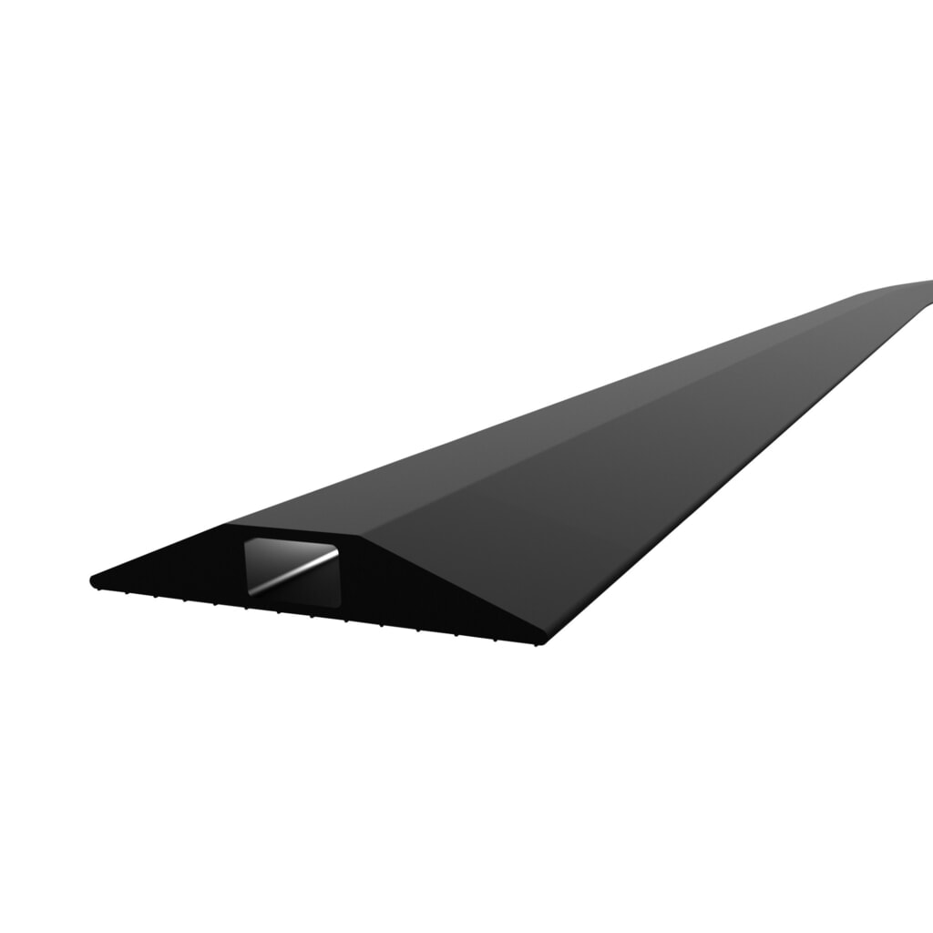 COBA Kabelbrücke aus PVC, HxB 11 x 3.000 mm, schwarz Produktabbildung: COBA Kabelbrücke aus PVC, HxB 11 x 3.000 mm, schwarz