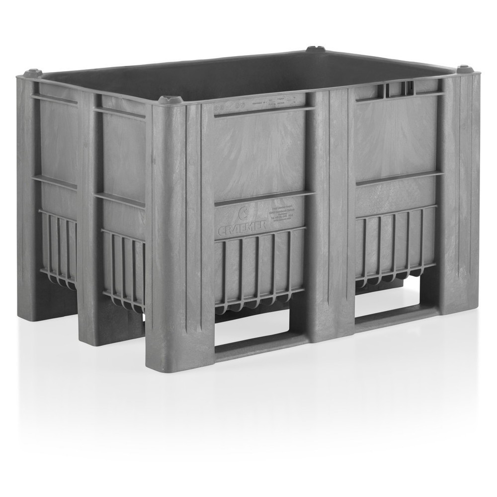 Produktabbildung Nr. 1: CRAEMER Palettenbox, 1.200 x 800 x 760 mm, 3 Kufen, grau