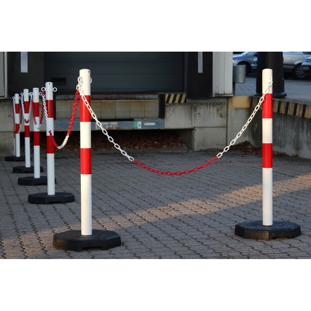 Produktabbildung Nr. 4: dancop Kettenständer-Set KPS, 25 m Kunststoffkette, rot/weiss, 6 Stk/VE