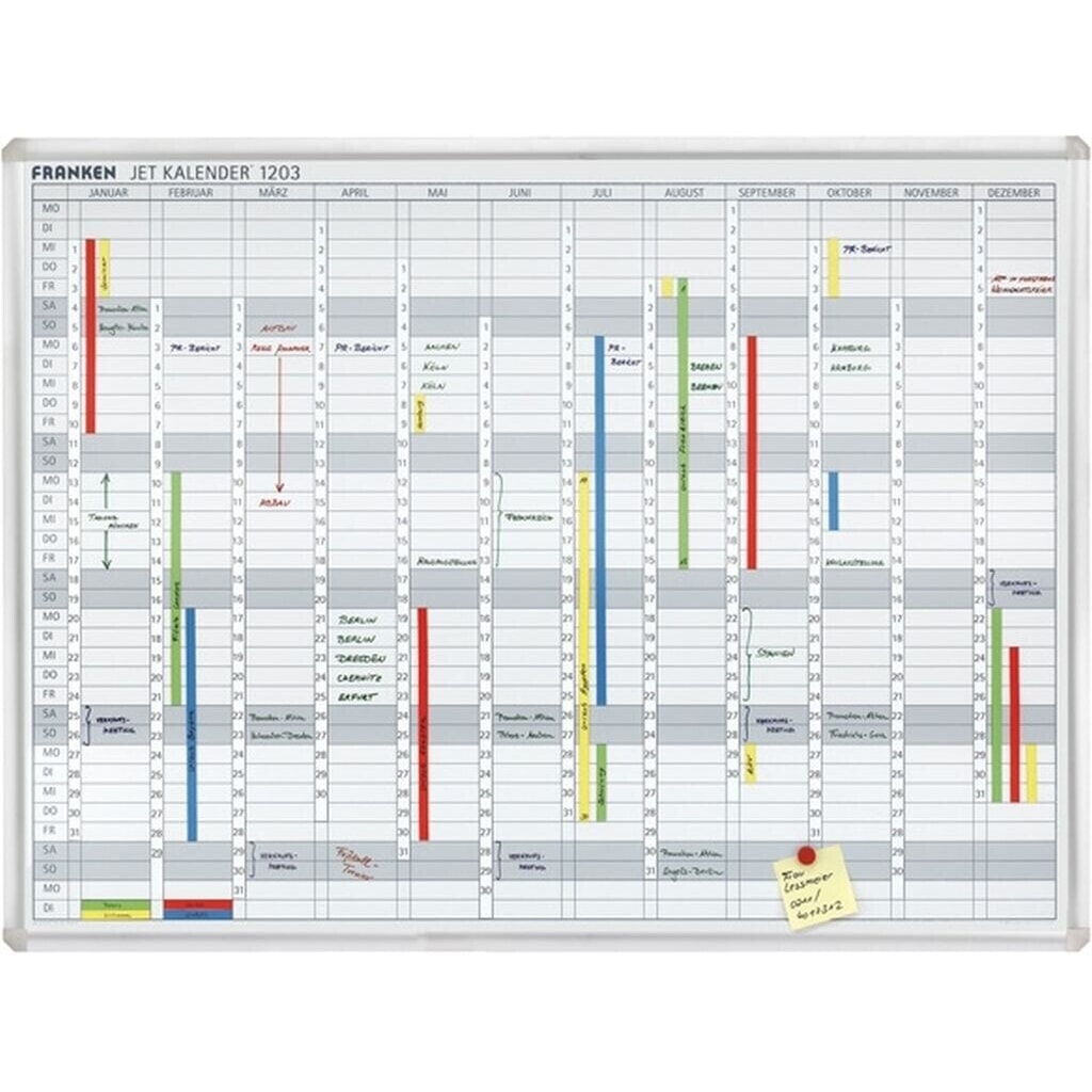 Produktabbildung Nr. 2: Datumsstreifen für FRANKEN Jahreskalender JetKalender, weiss, magnetisch