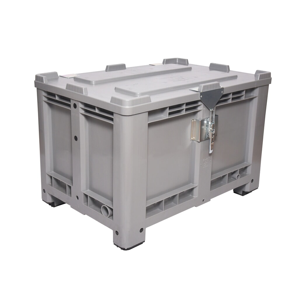 Produktabbildung Nr. 2: Deckel für Palettenbox, 1200x800 mm, grau, mit Scharnier, abschliessbar