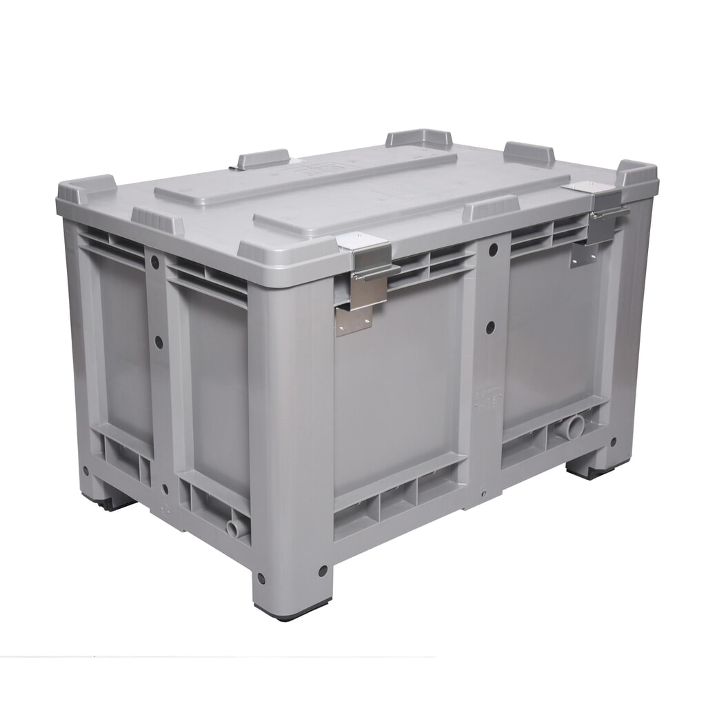 Produktabbildung Nr. 3: Deckel für Palettenbox, 1200x1000 mm, grau, mit Scharnier, abschliessbar