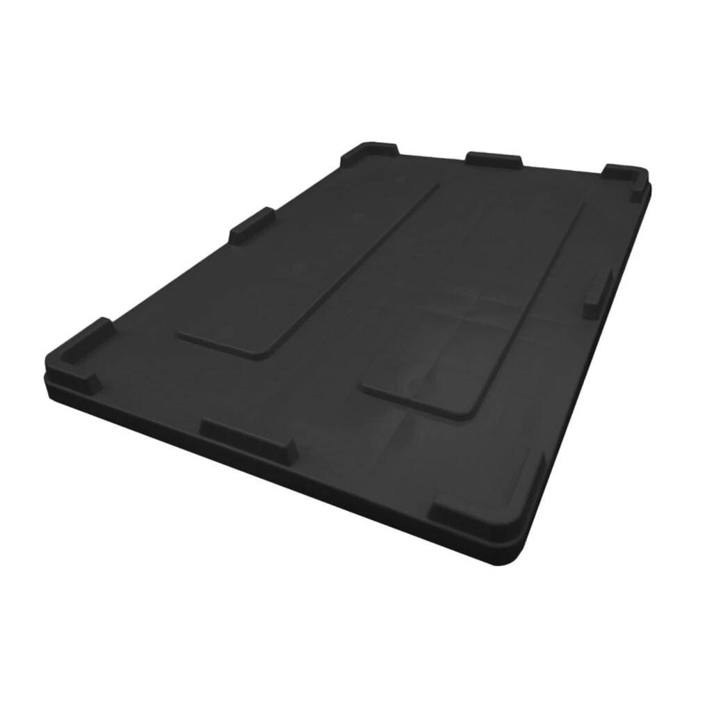 Deckel für Palettenbox, 1200x800 mm, schwarz, zum Auflegen Produktabbildung: Deckel für Palettenbox, 1200x800 mm, schwarz, zum Auflegen