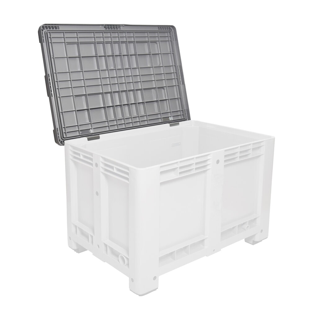 Produktabbildung: Deckel für Palettenbox, 1200x800 mm, grau, mit Scharnier
