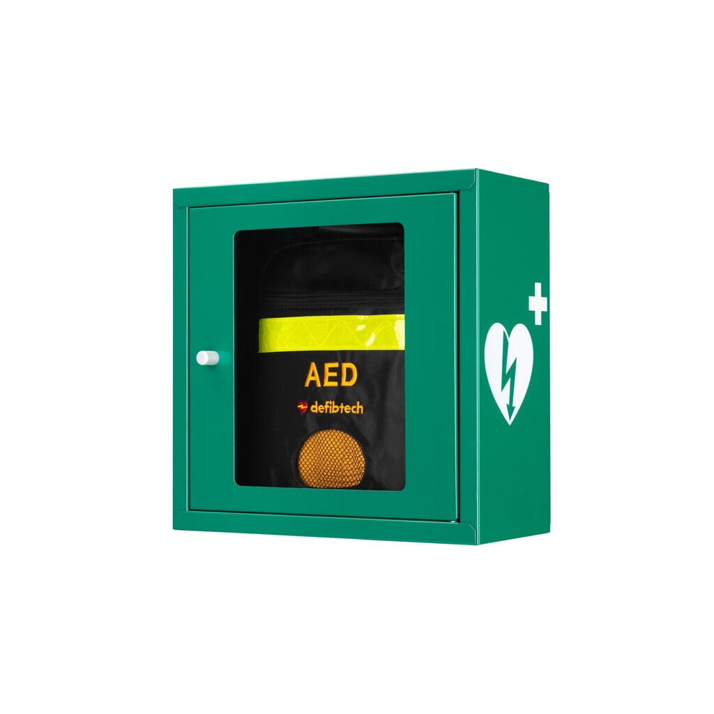 Produktabbildung Nr. 1: defibtech Defibrillatoren-Schrank mit akustischem Alarm, signalgrün